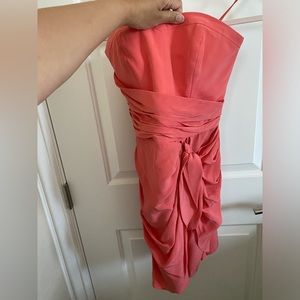 Silk strapless coral colored Club Monaco mini dress - size 0